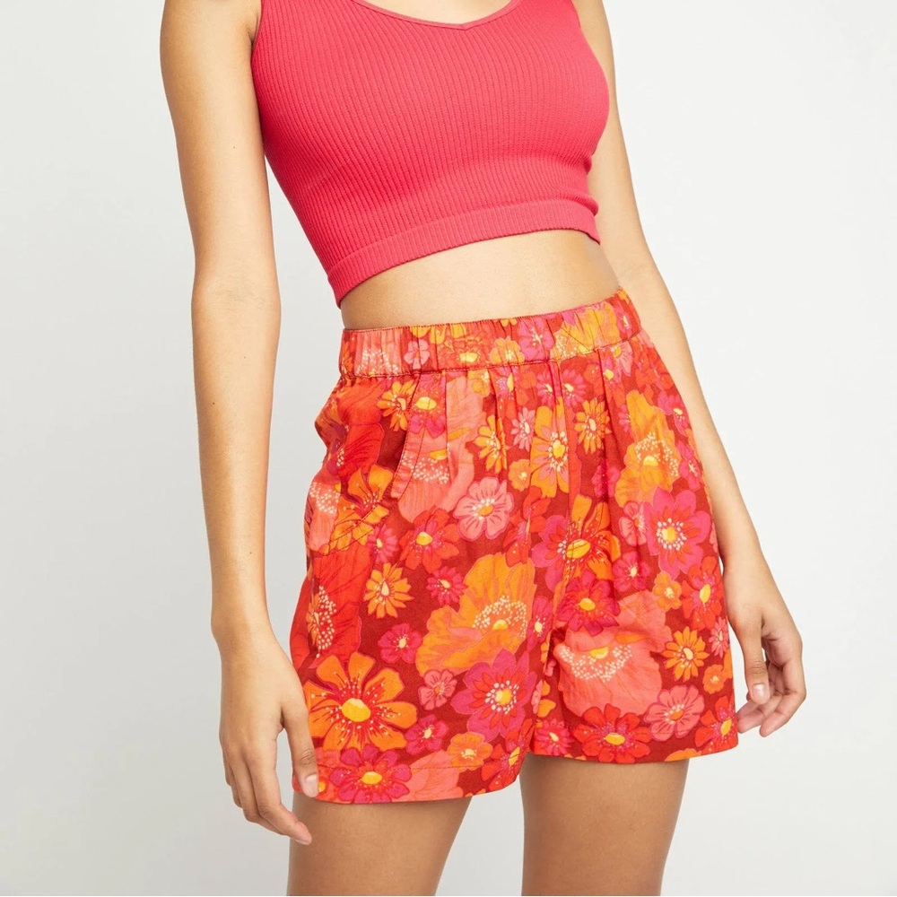 NWT Free People Floral Tropical Cotton Shorts